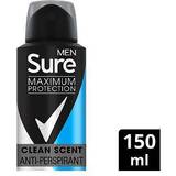 Sure Toiletries Sure Men Maximum Protection Clean Scent Anti-perspirant Deodorant Aerosol 150ml