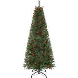 Blue Decorative Items Homcom 5ft Artificial Christmas Tree Holiday with Pencil Shape Berries Christmas Tree