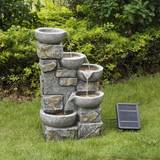 Teamson Home Solar Power Water Fountain Garden Stone Ornament