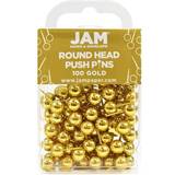Jam Paper Map Thumb Tacks Push Pins, Gold