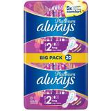 Softening Menstrual Protection Always Platinum long Wings Pads 20-pack