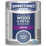 Johnstones Wood Paints Johnstones Interior Wood Metal Quick Dry Satin Paint Vintage Metal Paint, Wood Paint 0.75L