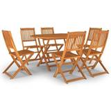 vidaXL 3086999 Patio Dining Set, 1 Table incl. 6 Chairs