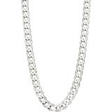 Silver Necklaces Fred Bennett Cut Curb Chain Necklace - Silver