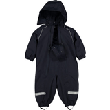 6-9M Fleece Overalls Children's Clothing Polarn O. Pyret Waterproof Shell Fleece Lined Babies Overall - Navy
