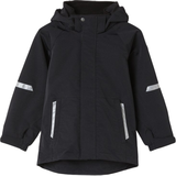 Pockets Shell Jackets Polarn O. Pyret Kid's Stormy Waterproof School Coat - Black (60501785-198)