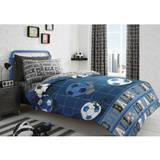 Blue Bed Set Kid's Room Bedlam - Football Print Reversible Duvet Cover