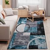Carpets & Rugs Homcom Geometric Black, White, Blue 160x230cm