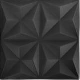 Sheet Materials vidaXL 3D Wall Panels 24 pcs 50x50 cm Origami Black 6 mÂ²