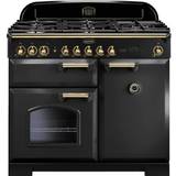 100cm - Dual Fuel Ovens Cookers Rangemaster CDL100DFFCB/B Classic Deluxe Charcoal