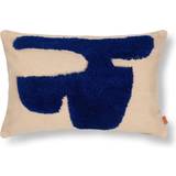 Ferm Living Lay Cushion Blue Complete Decoration Pillows Beige, Blue (60x40cm)