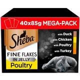 Sheba Pets Sheba Fine Flakes Poultry Wet Cat Food in Jelly 40x85g