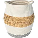 Fibre Boxes & Baskets Dkd Home Decor Natural Cotton White Basket 30cm