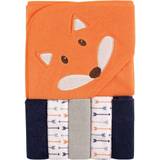 Luvable Friends Unisex Baby Hooded Towel with Five Washcloths, Boy Fox, One Size