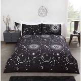 Black Bed Linen Rapport Black/Silver, Double Celestial Duvet Cover Black, Silver