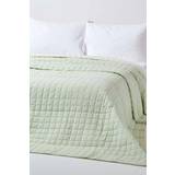 Bedspreads Homescapes Cotton Quilted Reversible Sage Bedspread Green