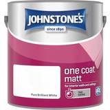 Plaster Paint Johnstones One Coat Matt Wall Paint Pure Brilliant White 2.5L