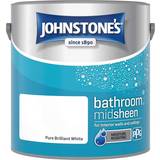 White Paint Johnstones Bathroom Mid Sheen Wet Room Paint Pure Brilliant White 2.5L