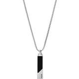 Fossil Dress Dive Pendant Necklace - Silver/Onyx