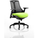 Adjustable Seat Height - Green Gaming Chairs Flex Task Operator Chair Black Frame Black Back Bespoke Colour Seat