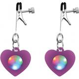 XR Brands Silicone Light Up Heart Nipple Clamps