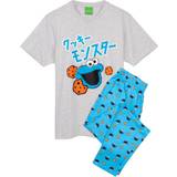 Short Sleeves Pyjamases Children's Clothing Sesame Street Cookie Monster Pyjama Set - Blue