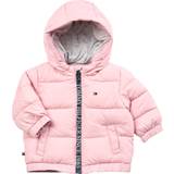 Down jackets - Fleece Lined Tommy Hilfiger Baby Branded Zipper Jacket - Pink