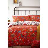 Orange Bed Linen Pomelo Tropical Floral Duvet Cover Orange