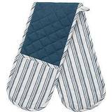 Hometown Interiors Cotton Striped Double Oven Glove Pot Holders Blue
