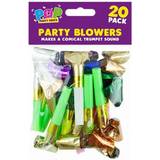 20 x Party Blowers Loot Bag Filler Noise Toy Assorted Foil Colours Birthday
