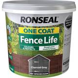 Ronseal Grey - Wood Paints Ronseal One Coat Fence Life Wood Paint Charcoal Grey 5L