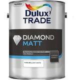 Dulux matt emulsion paint pure brilliant white Dulux Trade Diamond Matt Wall Paint Pure Brilliant White 5L