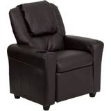 Plastic Sitting Furniture Flash Furniture Contemporary Brown LeatherSoft Recliner with Cup Holder and Headrest for Lounge