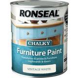 Wood Paints Ronseal Chalky Paint 750ML Vintage Wood Paint White 0.75L