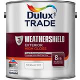 Dulux gloss paint white 2.5l Dulux Trade Weathershield Exterior High Gloss Pure Wood Paint, Metal Paint White 2.5L