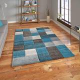 Carpets Think Rugs Brooklyn Hand Carved Grey, Blue
