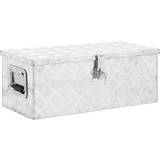 VidaXL Storage Boxes vidaXL Silver, 70 L W H Storage Box Silver 80x39x30 Aluminium Blanket Storage Box