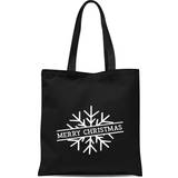 Black Fabric Tote Bags By IWOOT Merry Christmas Tote Bag