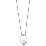 Skagen Agnethe Pendant Necklace - Silver/Pearl/Transparent