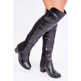 'Britta' Thigh High Mid Heeled Boots