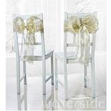 Waterside Pack Of 6 Metallic Organza Christmas Chair Bows &Ndash; Gold
