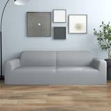 vidaXL 3-Seater Stretch Couch Jersey Couch Cover Loose Sofa Cover Grey
