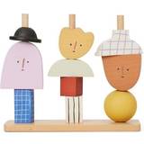 Ferm Living Doll Clothes Baby Toys Ferm Living Character Stacking Blocks Multi