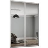 Wall Mirrors on sale Spacepro 762mm White Shaker Frame Single panel Sliding Wardrobe Door Kit Wall Mirror