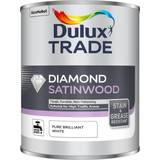 Dulux Trade White Paint Dulux Trade Diamond Satinwood Wood Paint Pure Brilliant White 1L