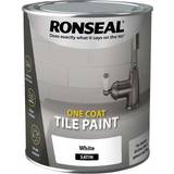 Ronseal Satin - White Paint Ronseal Water Based One Coat Tile White 0.75L