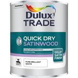 Dulux Trade White - Wood Paints Dulux Trade Quick Dry Satinwood Wood Paint Pure Brilliant White 1L
