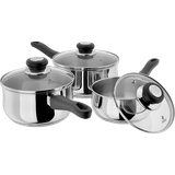 Saucepan Set Cookware Sets Judge Vista Classic Curved Shape Cookware Set with lid 3 Parts
