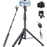 Iphone tripod [Newest] Phone Tripod 66" [Stable & Portable] iPhone Tripod Stand with Remote, NEXBOOM Travel Tripod for iPhone Compatible with iPhone 14 Pro Max 13 12,Samsung S22/ Camera/GoPro/Video Recording