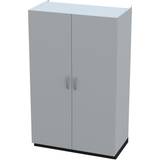 Kitchen unit with hinged doors, 2 hotplates, basin at left, grey, 1956 x 1200 x 650 mm